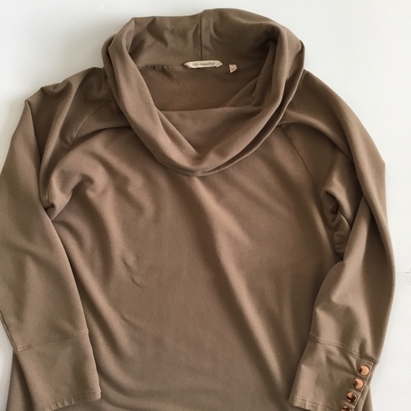 Soft Surroundings “Valerie” Cowl Neck Tan Size L - Picture 4 of 8